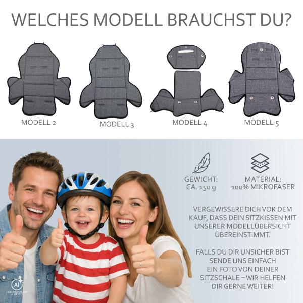 BAMBINIWELT Ersatzbezug, Sitzkissen, Bezug für Fahrradsitz, Modell Römer Jockey (Mod. 4) STERNE